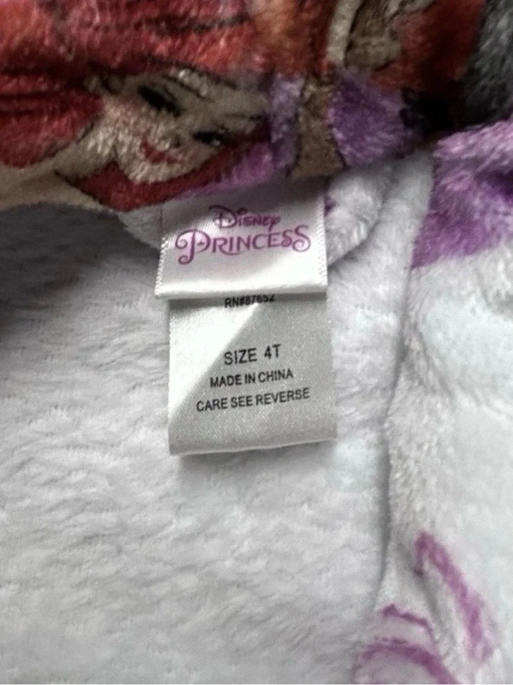 Toddler Girl Disney Princess Bathrobe Size 4T